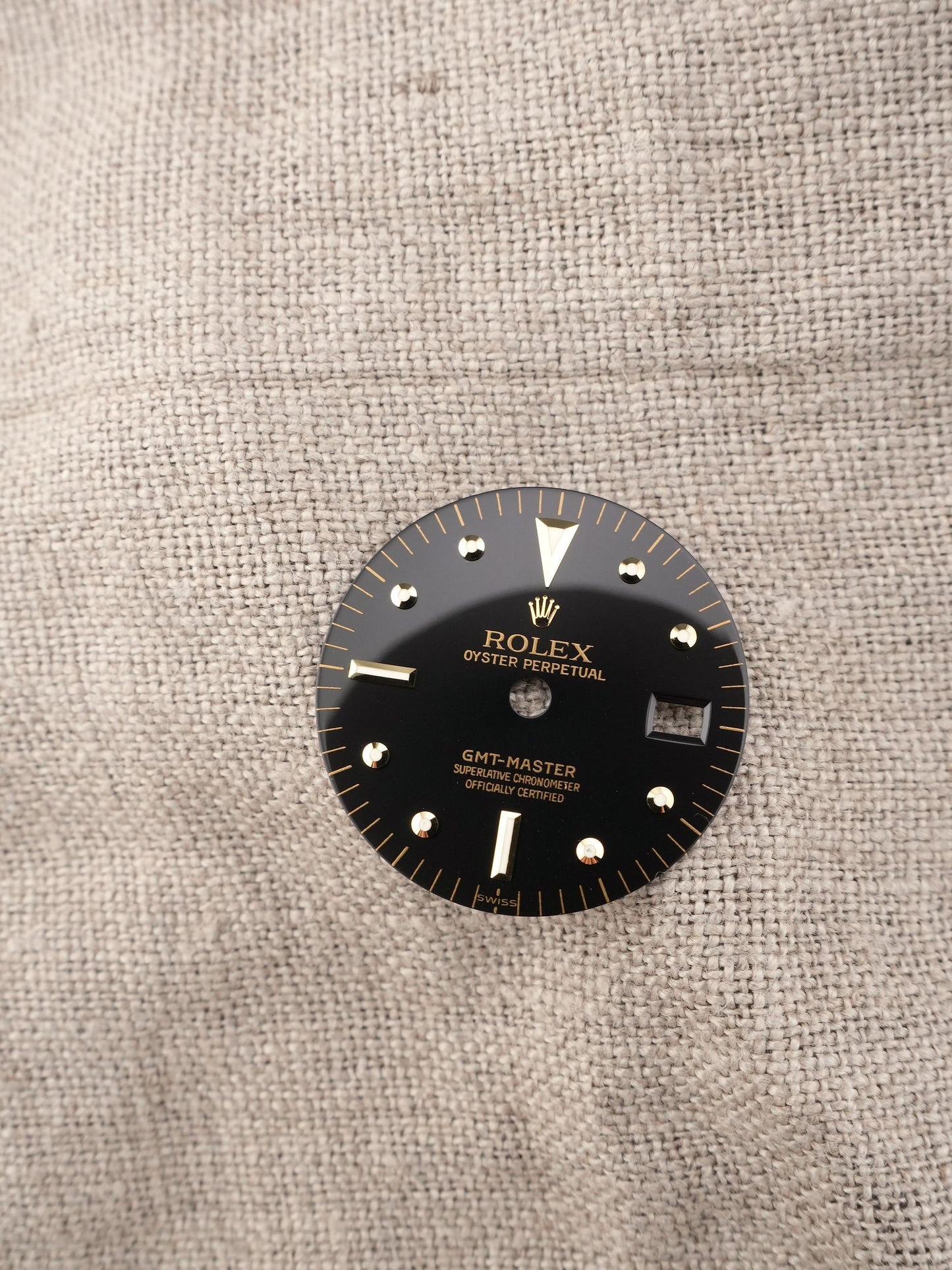 Rolex NOS Zifferblatt Schwarz „Nipple Dial“ Swiss Only Service Dial für GMT-Master Ref. 1675/3 | 1675/8