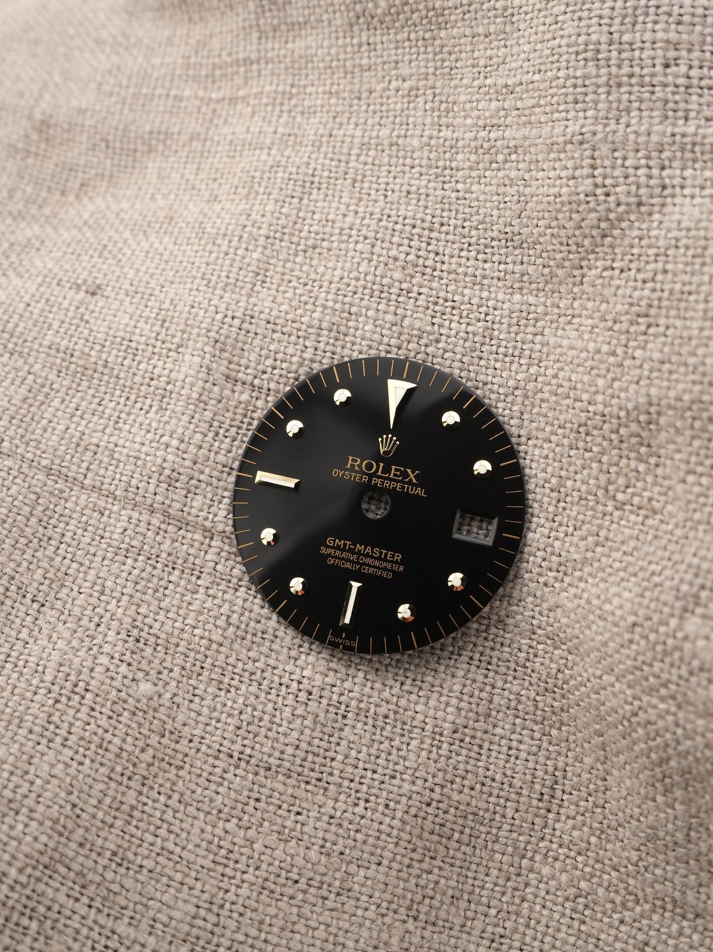 Rolex NOS Zifferblatt Schwarz „Nipple Dial“ Swiss Only Service Dial für GMT-Master Ref. 1675/3 | 1675/8