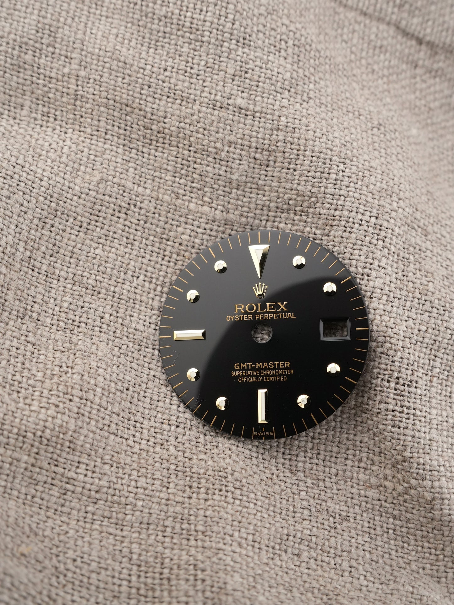 Rolex NOS Zifferblatt Schwarz „Nipple Dial“ Swiss Only Service Dial für GMT-Master Ref. 1675/3 | 1675/8