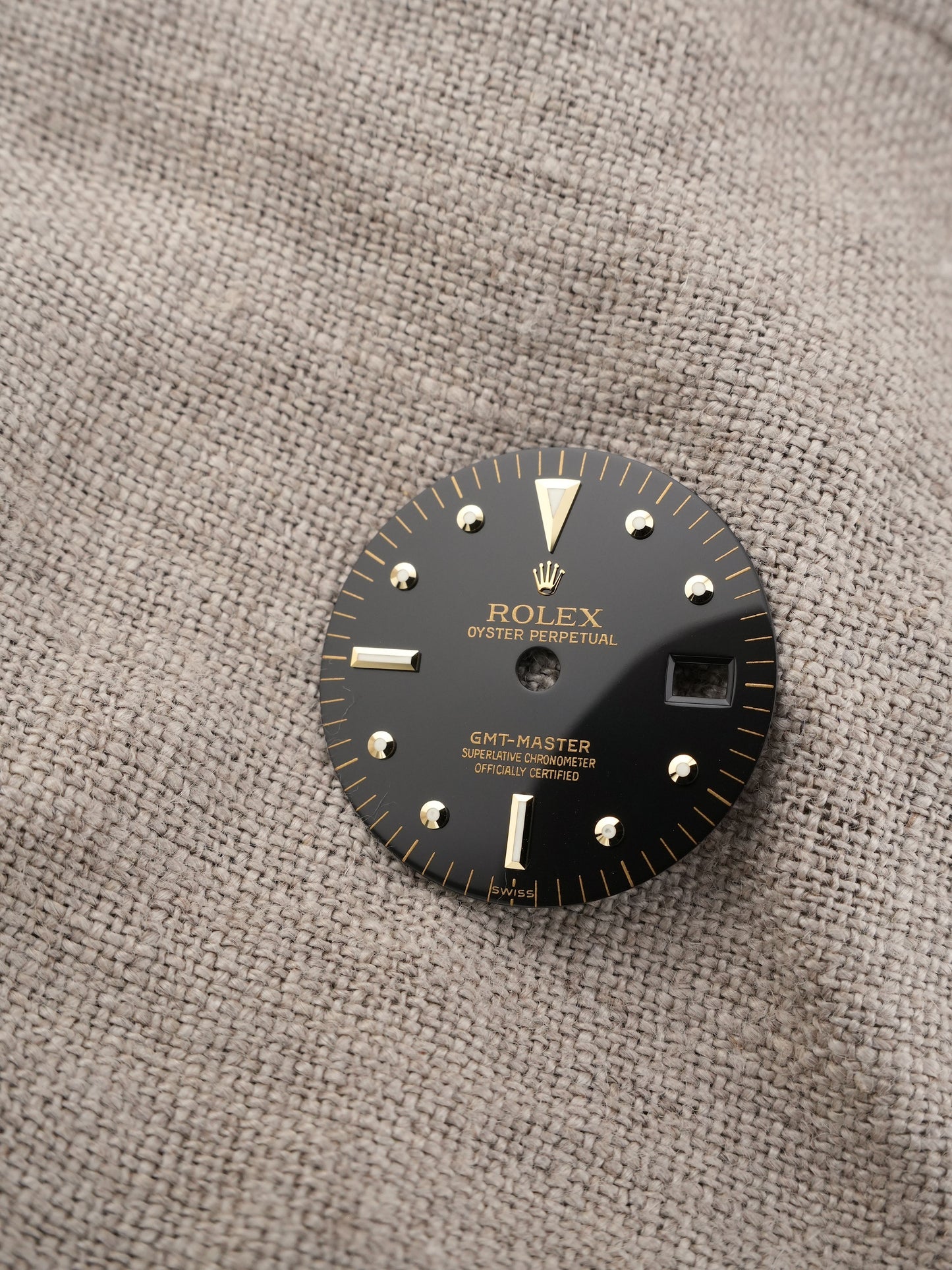 Rolex NOS Zifferblatt Schwarz „Nipple Dial“ Swiss Only Service Dial für GMT-Master Ref. 1675/3 | 1675/8