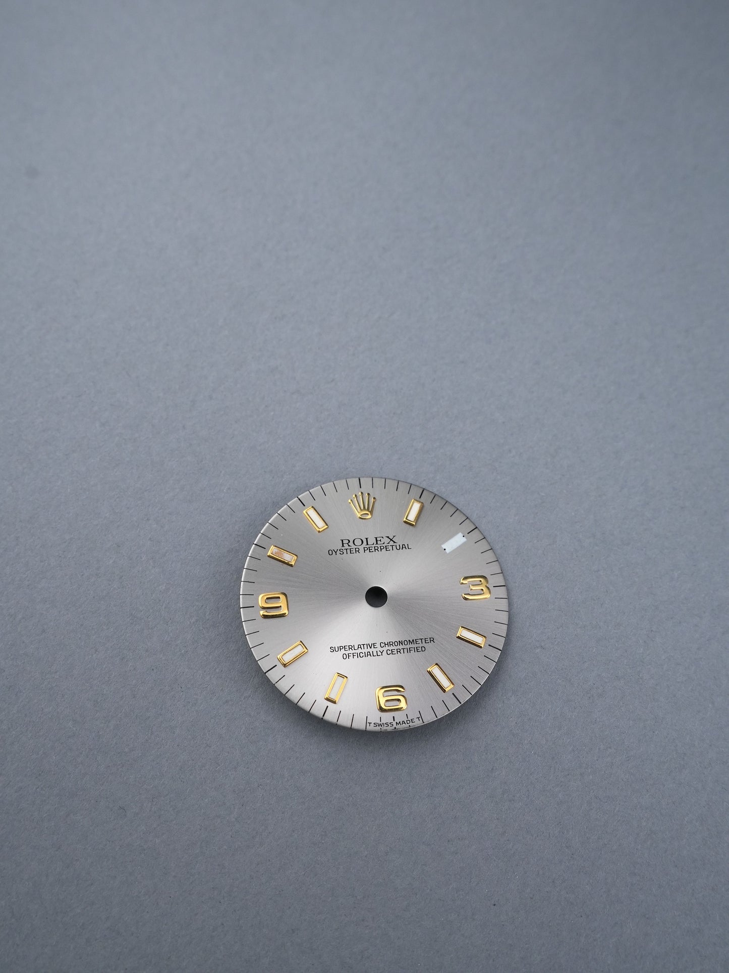 Rolex Silber Zifferblatt für Oyster Perpetual Medium Gelbgold