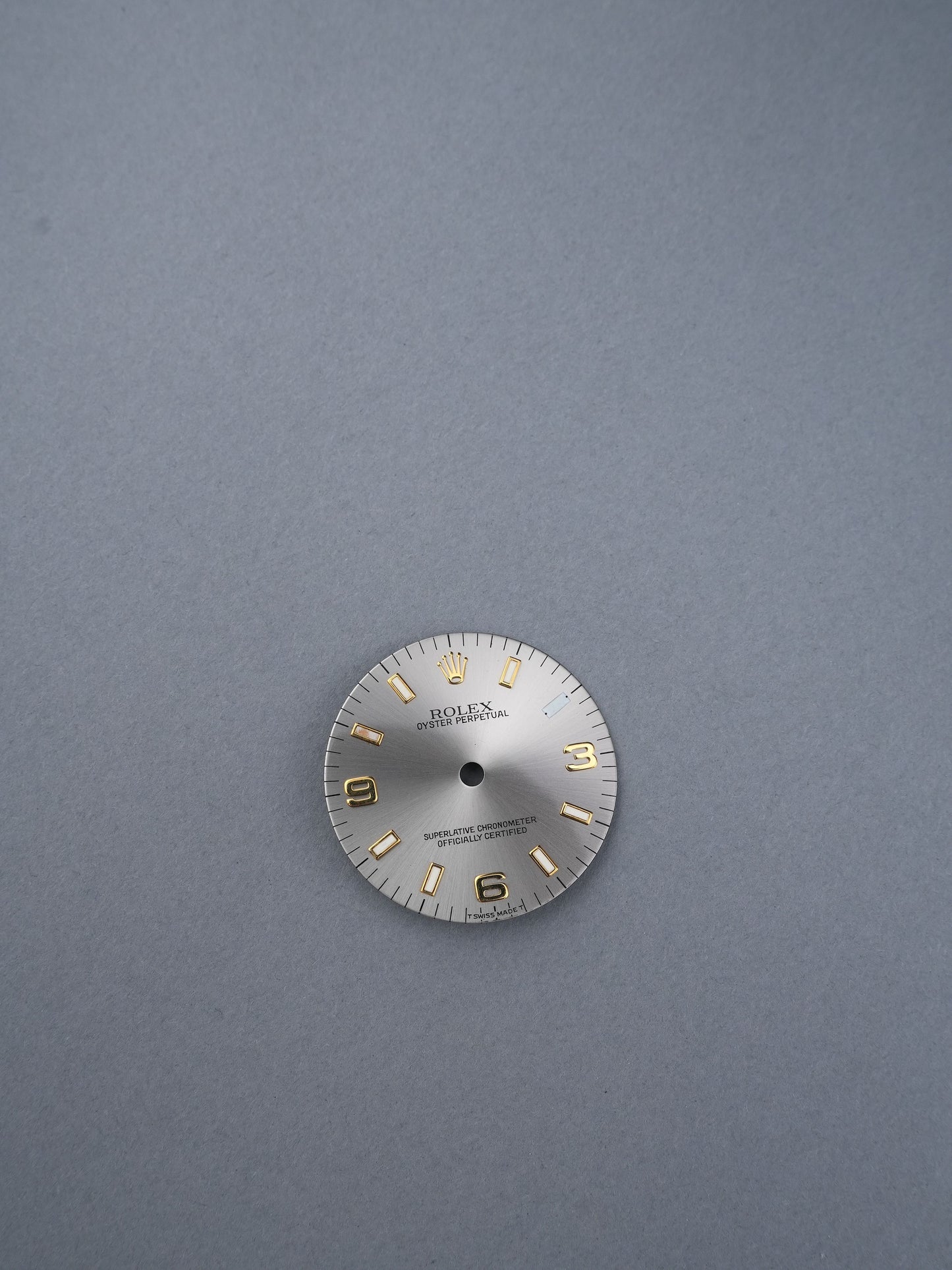 Rolex Silber Zifferblatt für Oyster Perpetual Medium Gelbgold