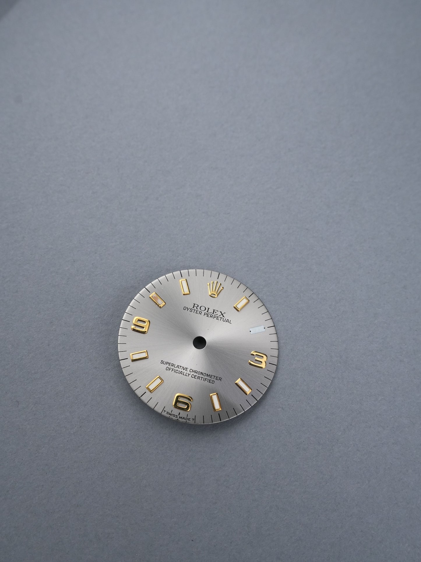 Rolex Silber Zifferblatt für Oyster Perpetual Medium Gelbgold