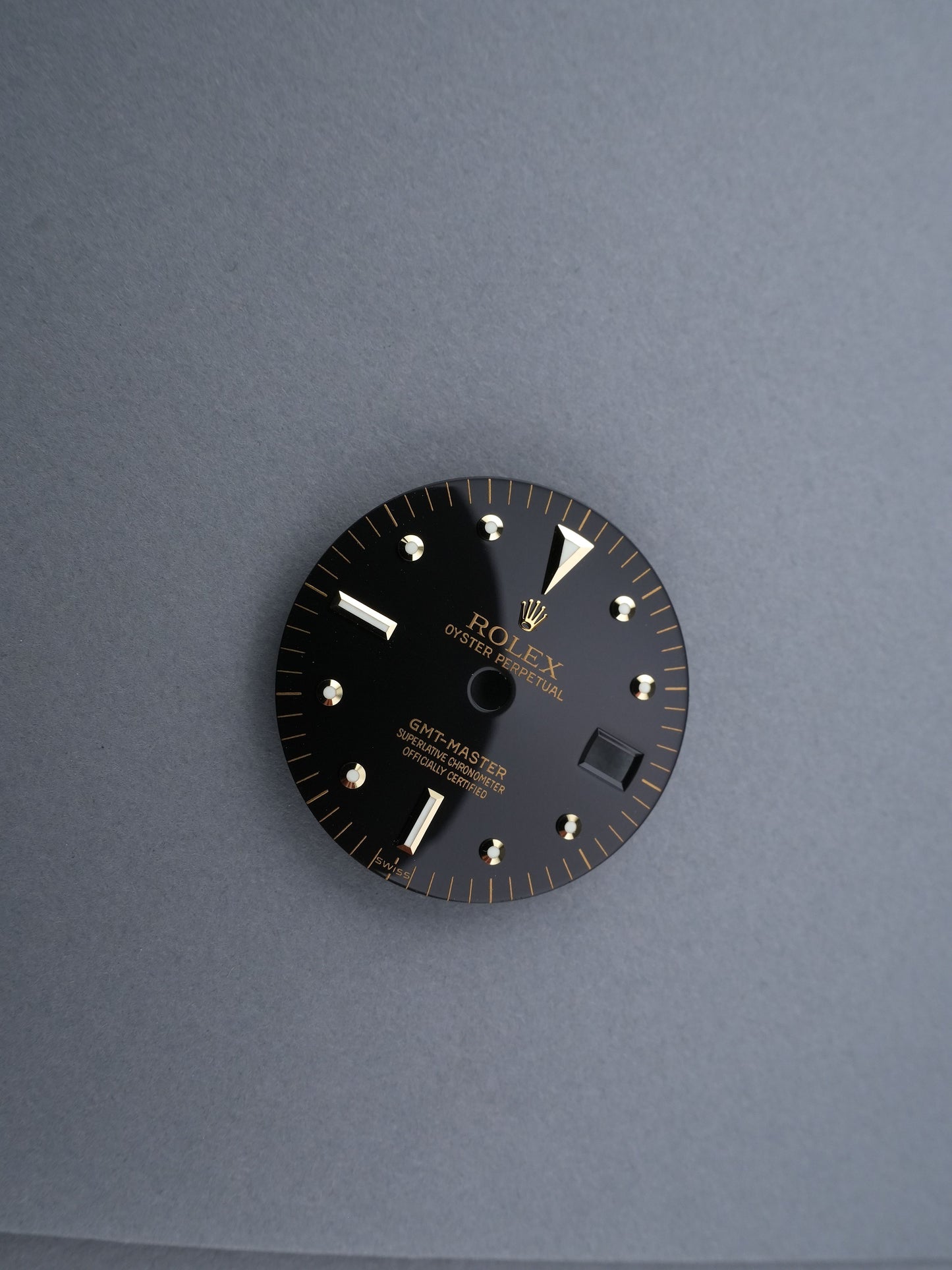 Rolex NOS Zifferblatt Schwarz „Nipple Dial“ Swiss Only Service Dial für GMT-Master Ref. 1675/3 | 1675/8