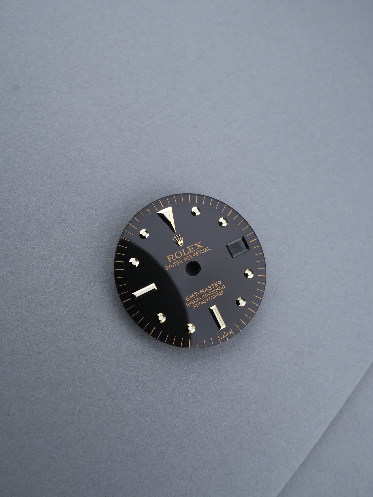 Rolex NOS Zifferblatt Schwarz „Nipple Dial“ Swiss Only Service Dial für GMT-Master Ref. 1675/3 | 1675/8