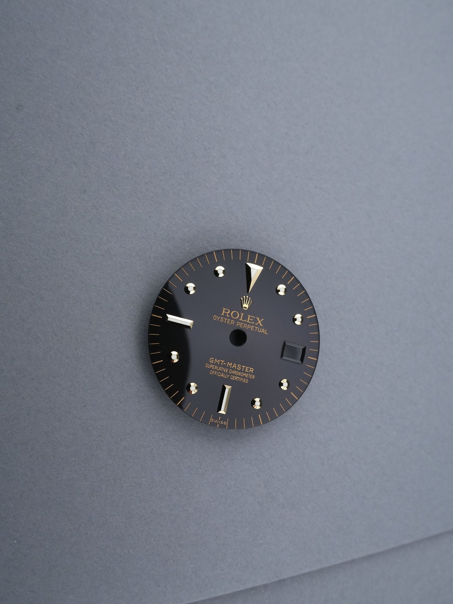 Rolex NOS Zifferblatt Schwarz „Nipple Dial“ Swiss Only Service Dial für GMT-Master Ref. 1675/3 | 1675/8