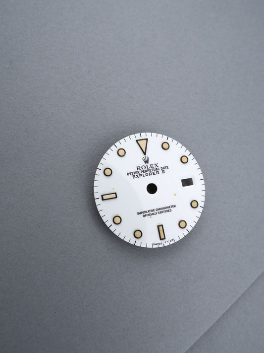 Rolex Zifferblatt Weiß für Explorer II Ref. 16570 Relume