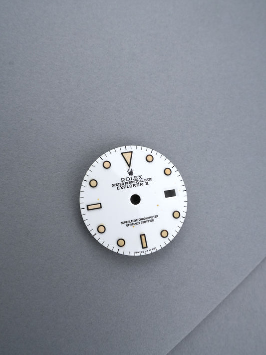 Rolex Zifferblatt Weiß für Explorer II Ref. 16570 Relume