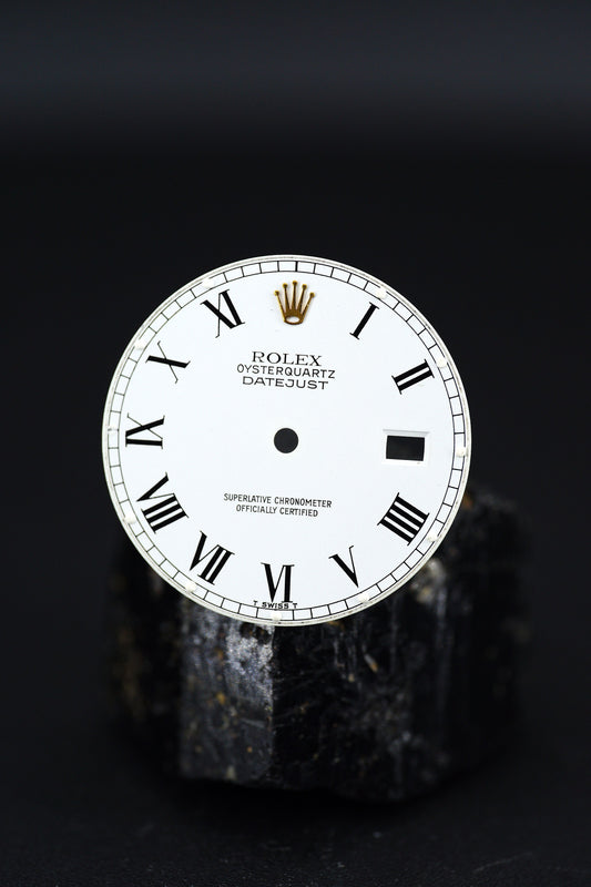 Rolex Zifferblatt Buckley weiß für Oysterquartz Datejust 36 mm 17013 Tritium