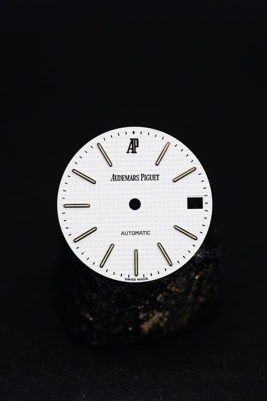 Audemars Piguet NOS white dial for Royal Oak 14790 MK2 Tritium, 26.8mm diameter.