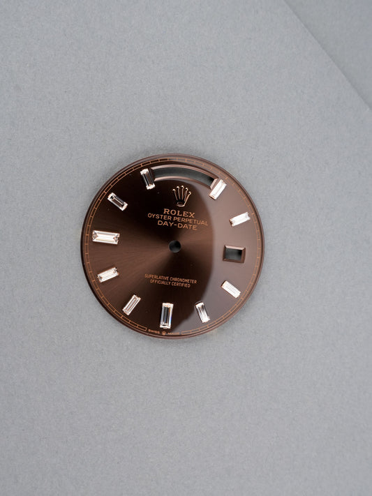 Rolex Diamant-Baguette Zifferblatt Braun für Day-Date 40 Ref. 228235