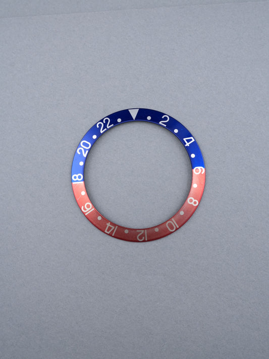 Rolex Lünetten-Inlay | Insert | Einlage Non-Serif Thin Font Blau/Rot „Pepsi“ für GMT-Master 1675 | 16750