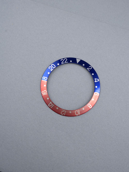 Rolex Lünetten-Inlay | Insert | Einlage Non-Serif Thin Font Blau/Rot „Pepsi“ für GMT-Master 1675 | 16750