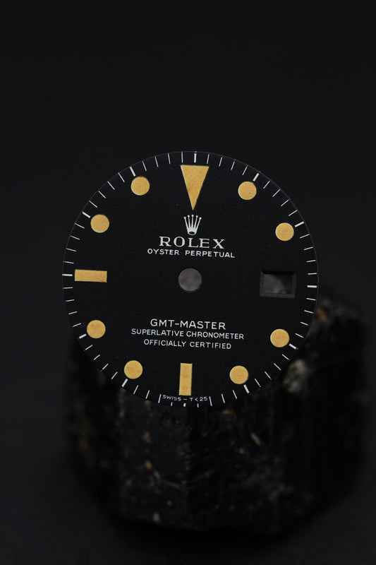 Rolex MKI "Long E" Zifferblatt Matt Für GMT-Master 1675 Tritium Pumkin Patina