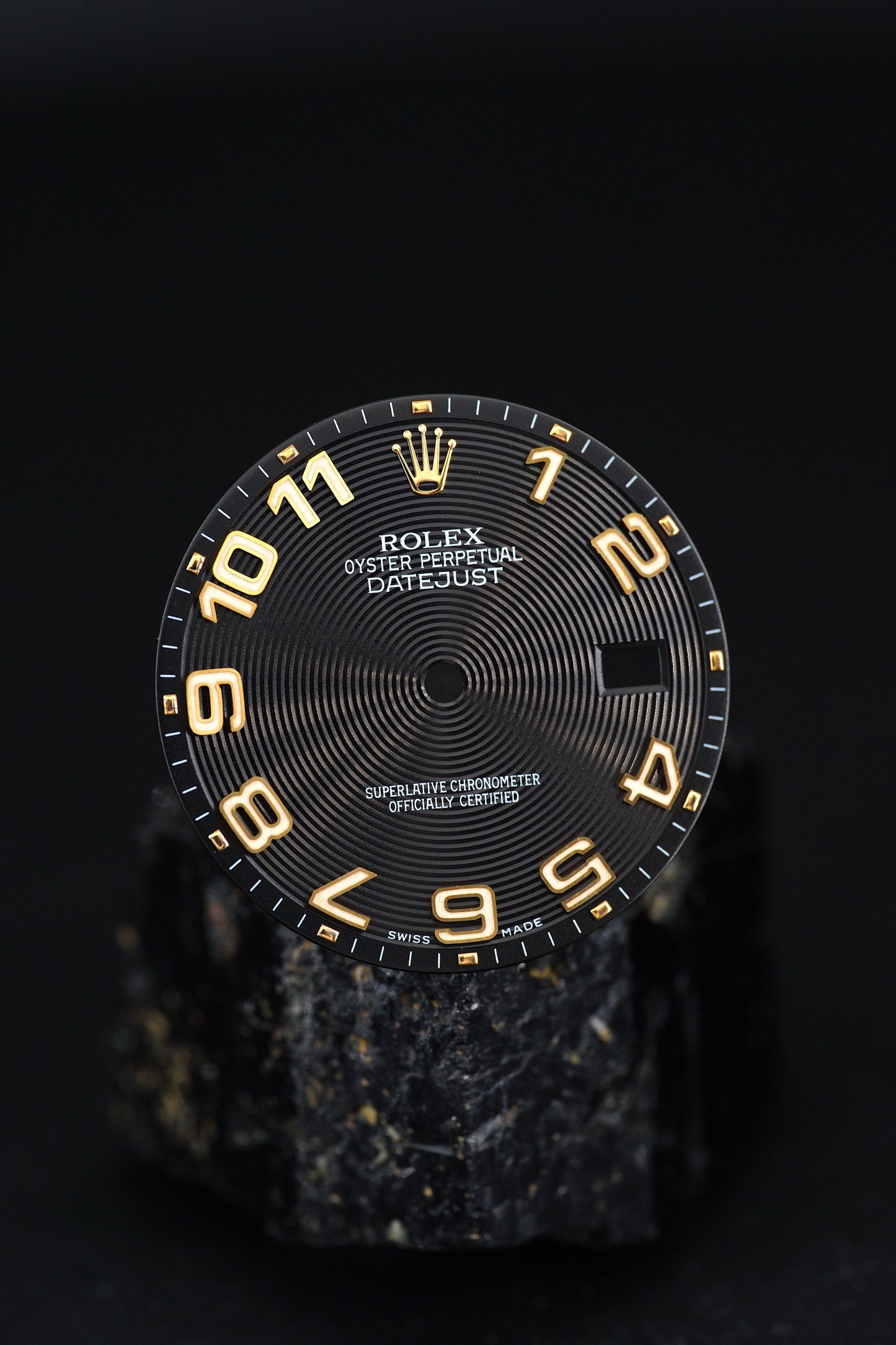 Rolex Zifferblatt "Concentric Dial" schwarz für OP Datejust 36 mm rose 116231