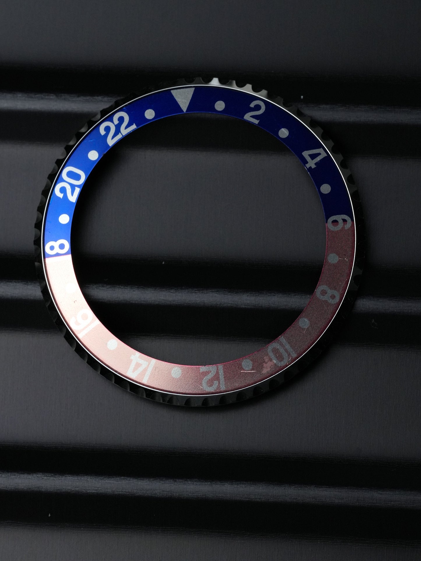 Rolex NOS Bezel and Inlay | Insert for GMT-Master 16700 | 16710 | 16760 Pepsi Fat Front Faded Seriph