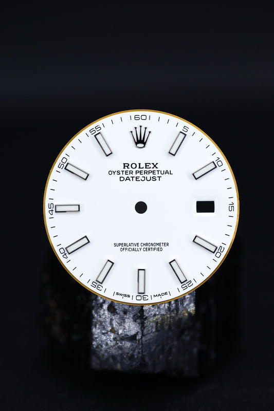 Rolex Weißes Zifferblatt für Datejust 41mm 126300 | 126334 Chromalight