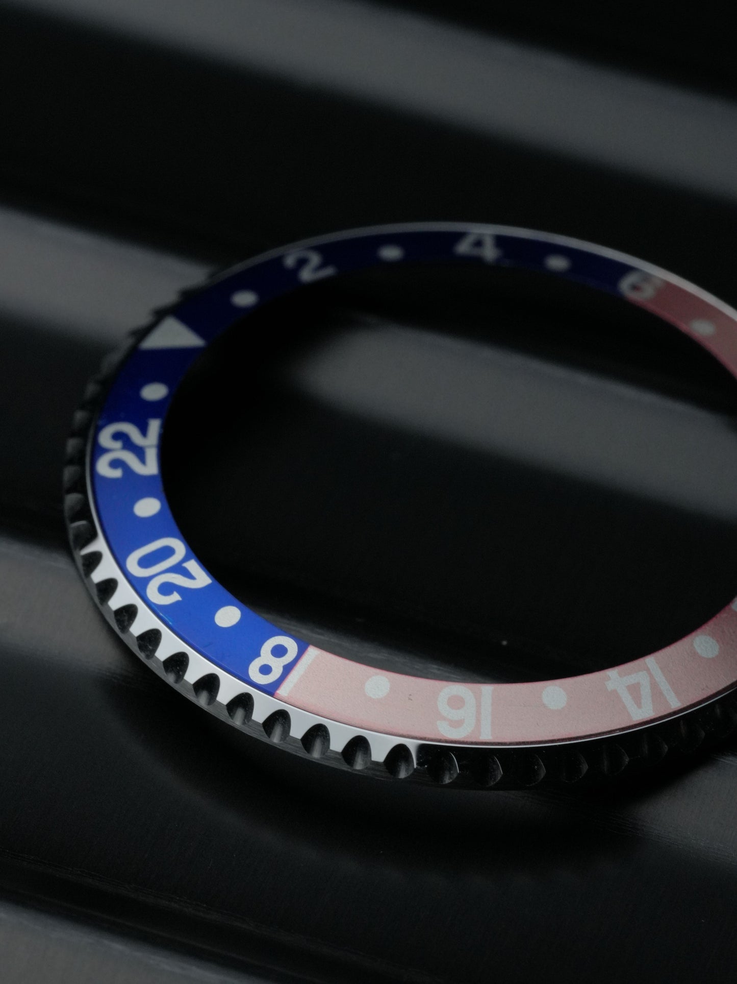 Rolex NOS Bezel and Inlay | Insert for GMT-Master 16700 | 16710 | 16760 Pepsi Fat Front Faded Seriph