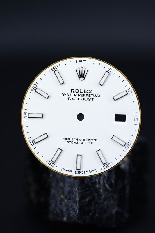 Rolex Weißes Zifferblatt für Datejust 41mm 126300 | 126334 Chromalight