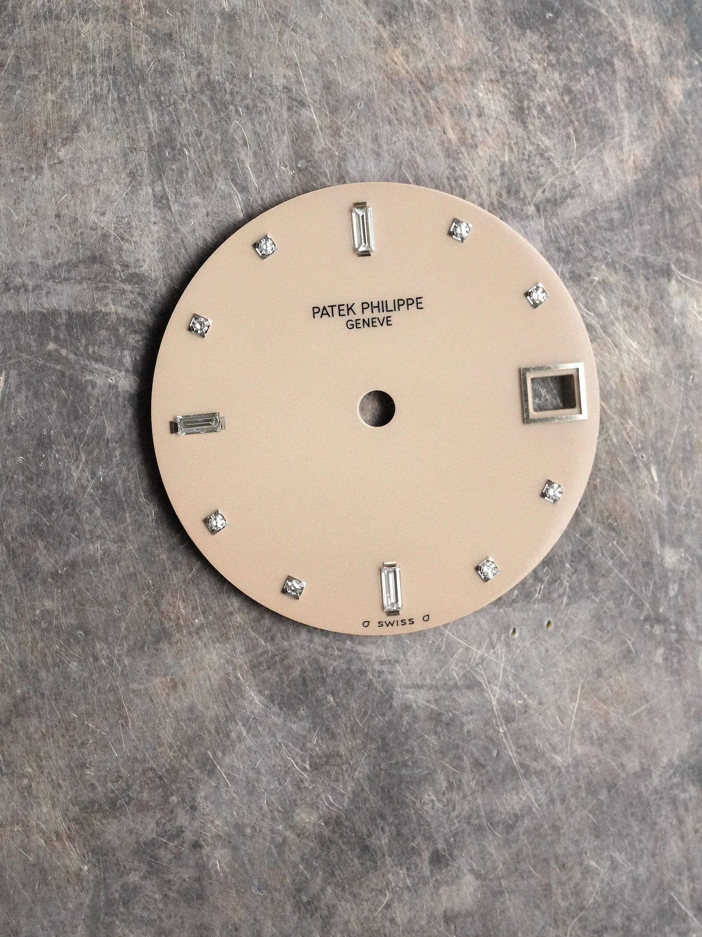 Patek Philippe NOS Sigma Salmon Diamond Baguette Dial 3998