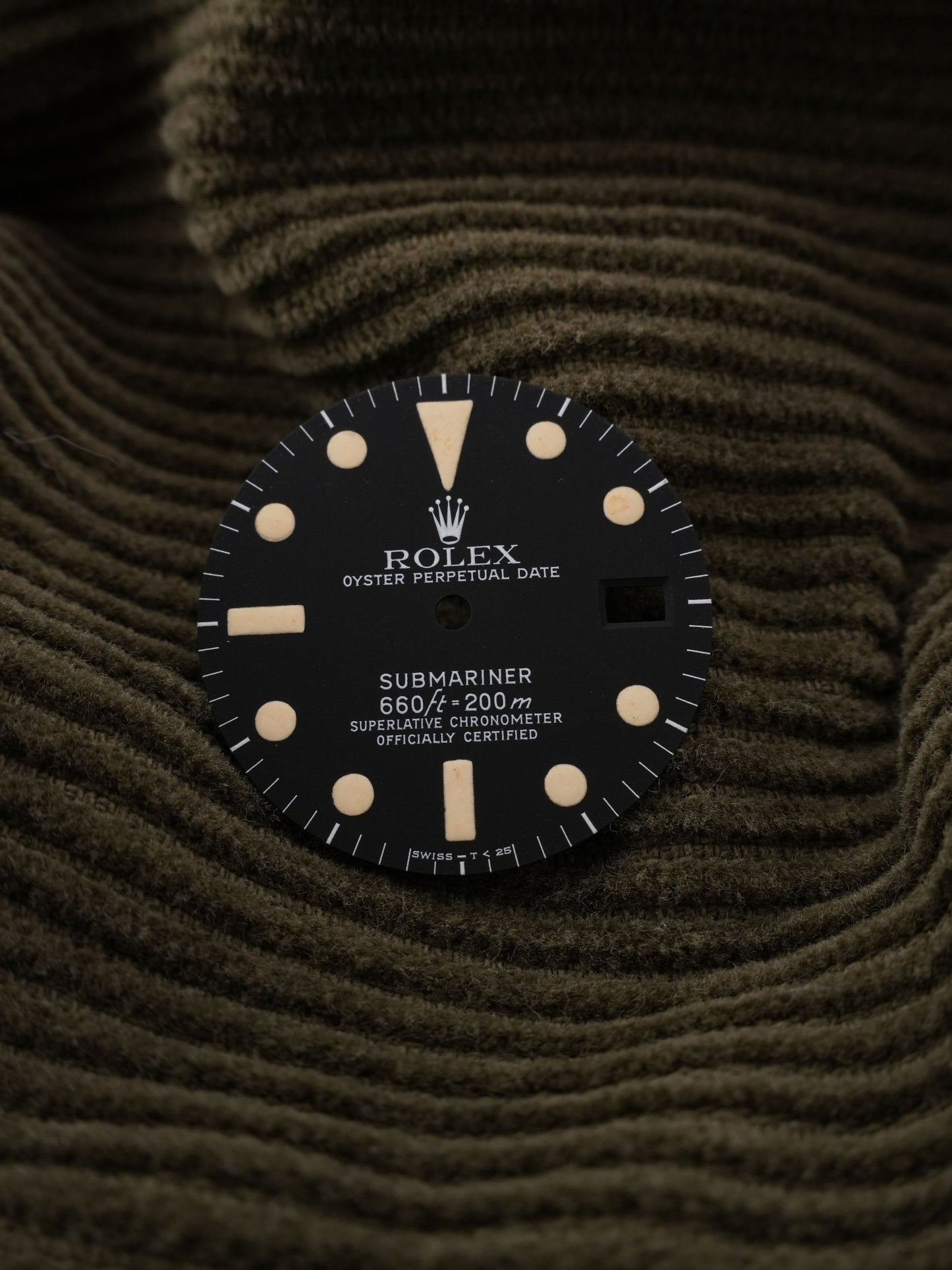 Rolex Matte NOS Dial for Submariner 1680 Tritium Vanilla Patina