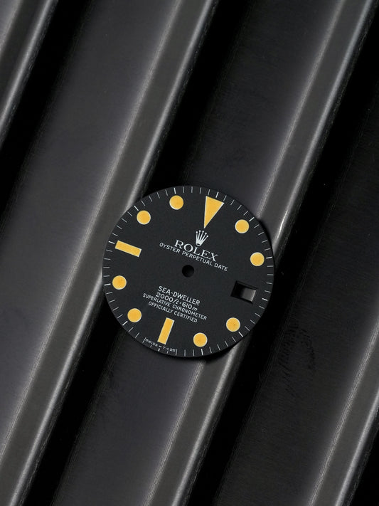 Rolex Zifferblatt matt für Sea-Dweller 1665 Tritium Pumpkin Patina