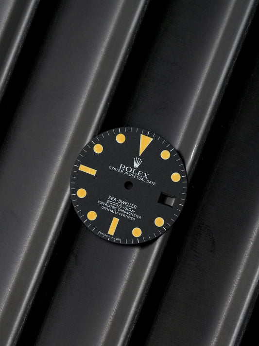 Rolex mattes Zifferblatt für Sea-Dweller 1665 Patina Pumpkin Tritium inkl. Zeigersatz