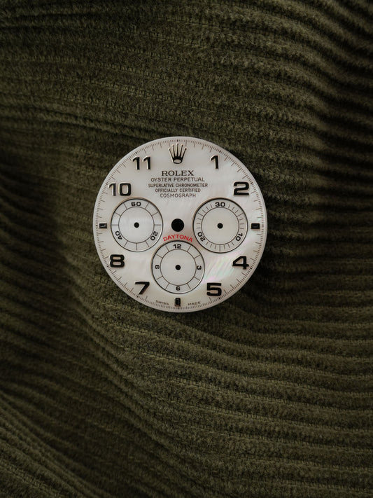 Rolex Zifferblatt MOP Mother of Pearl White Ramon für Cosmograph Zenith Daytona 16519 inkl. Zeigersatz