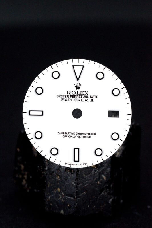 Rolex Zifferblatt & Zeigersatz für Explorer II 16570 | 16550 polar weiß Tritium