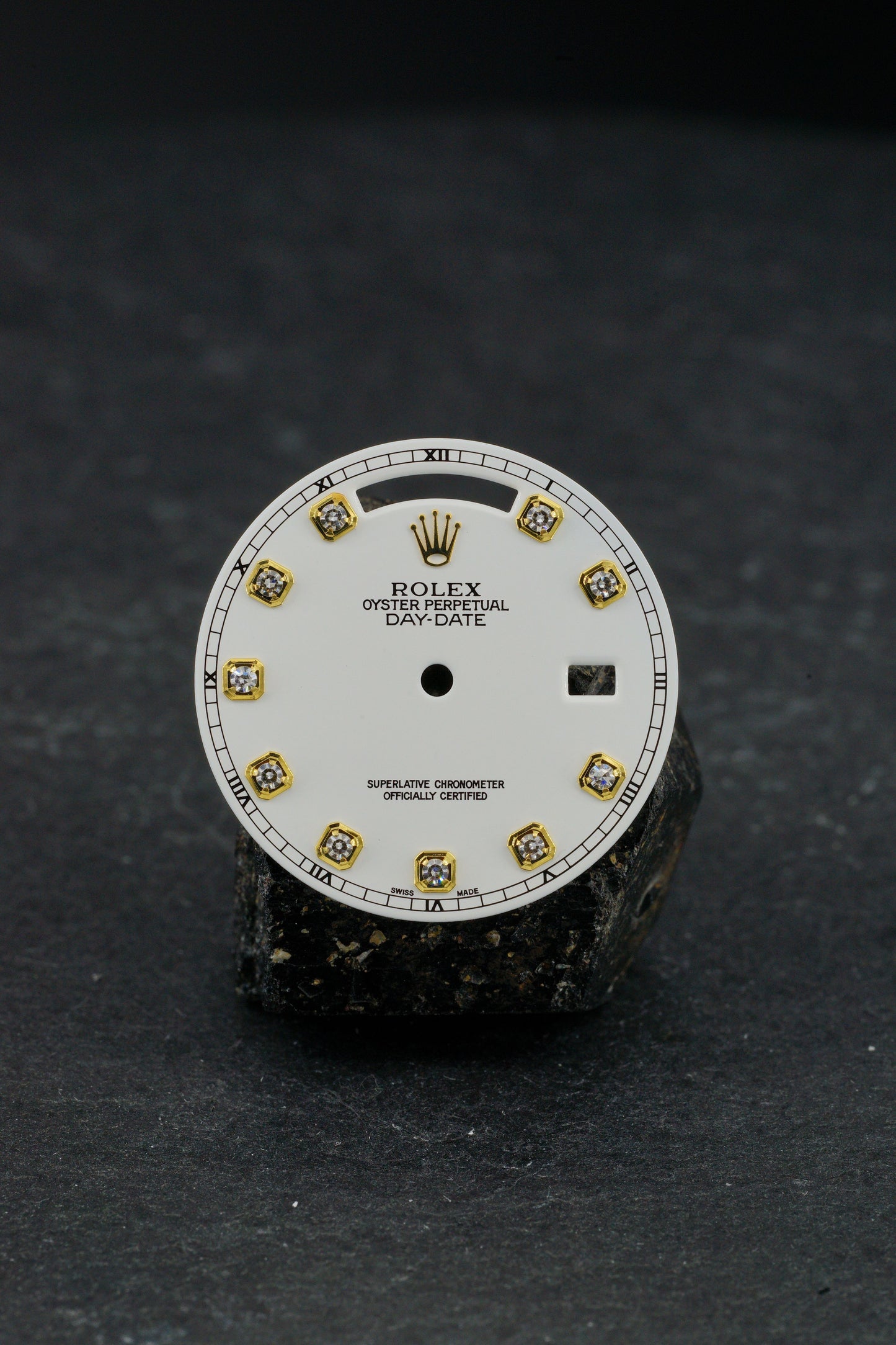 Rolex Rare Diamant Zifferblatt mit seltenem Schliff für OP Day-Date 36 mm 18038 | 18238 "Singer Dial" inklusive Zeigern