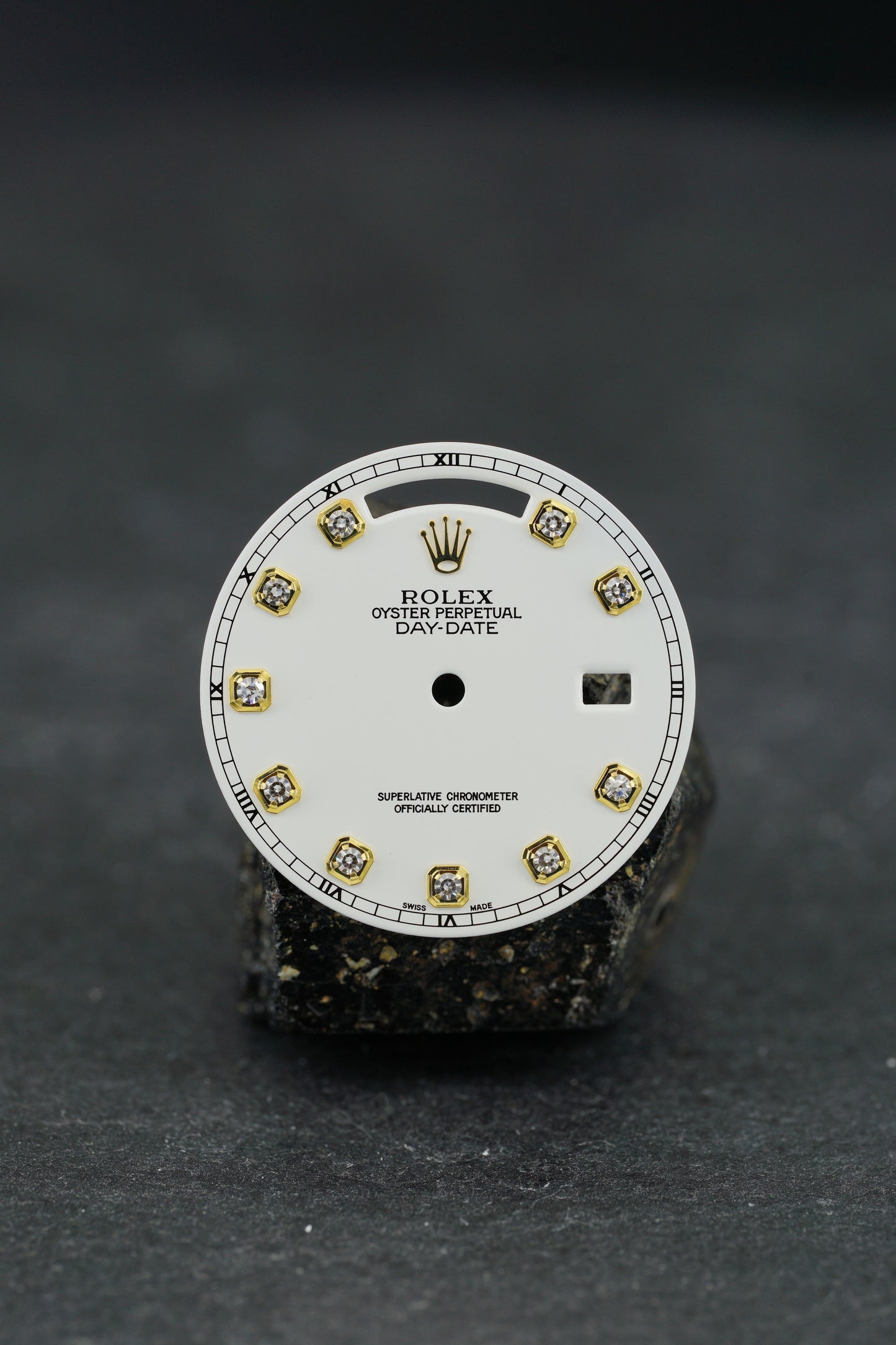 Rolex Rare Diamant Zifferblatt mit seltenem Schliff für OP Day-Date 36 mm 18038 | 18238 "Singer Dial" inklusive Zeigern