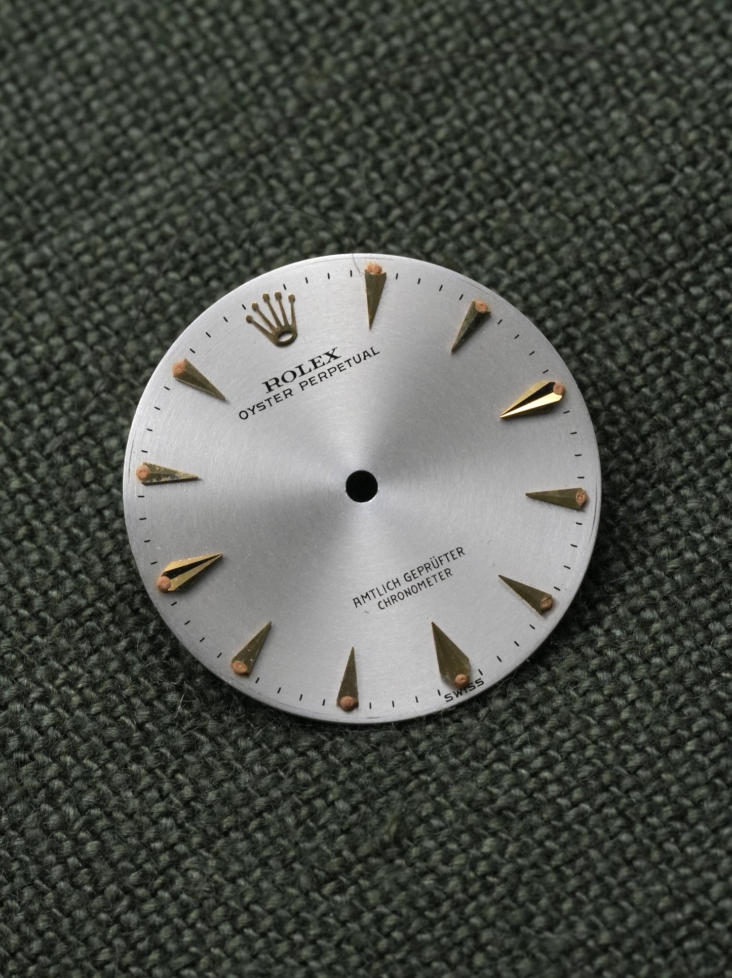 Rolex NOS Silver Dial for Oyster Yellow Gold Models 1002 | Rare Lettering