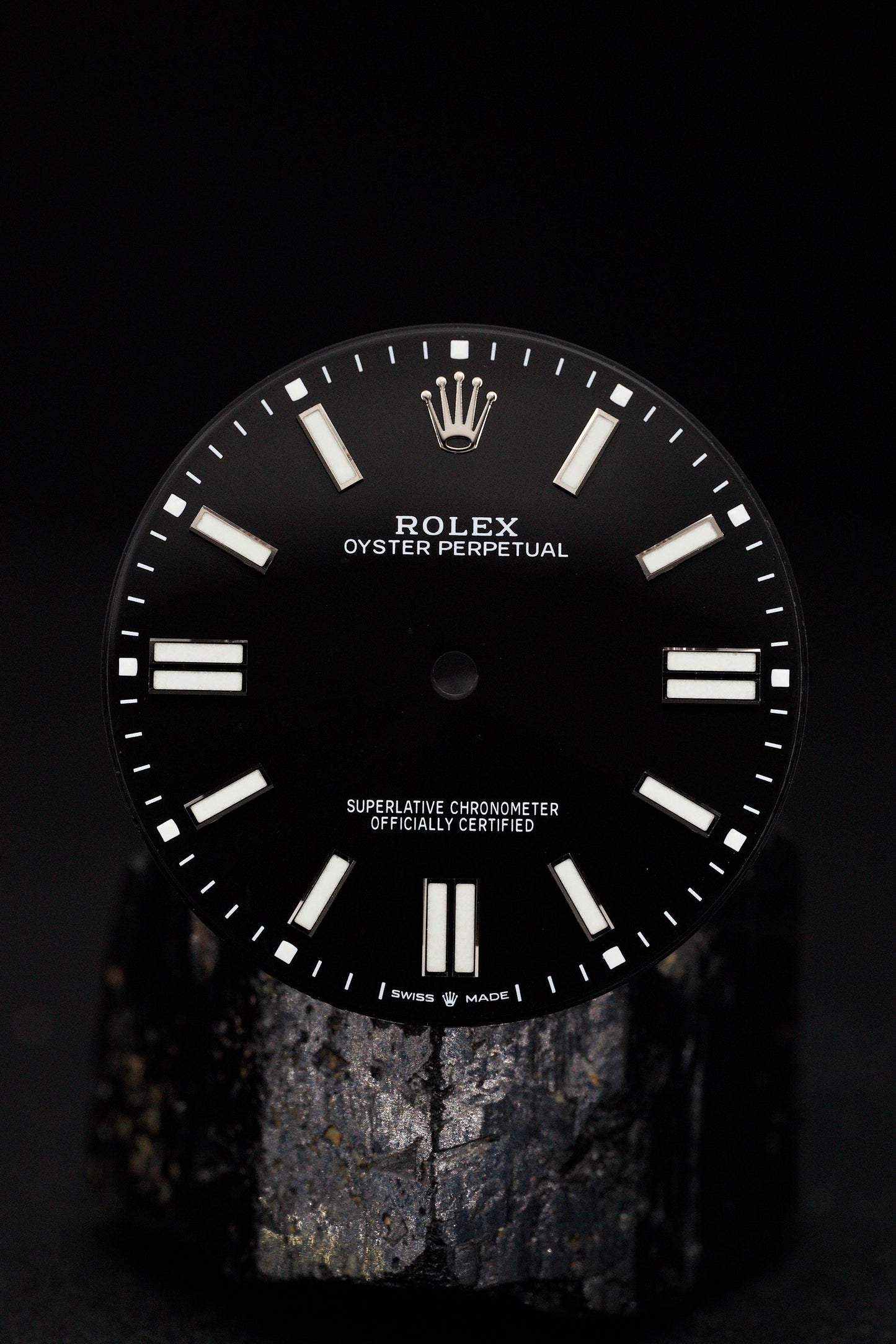 Rolex "Black Dial" Zifferblatt schwarz für Oyster Perpetual 41 mm 124300 Chromalight