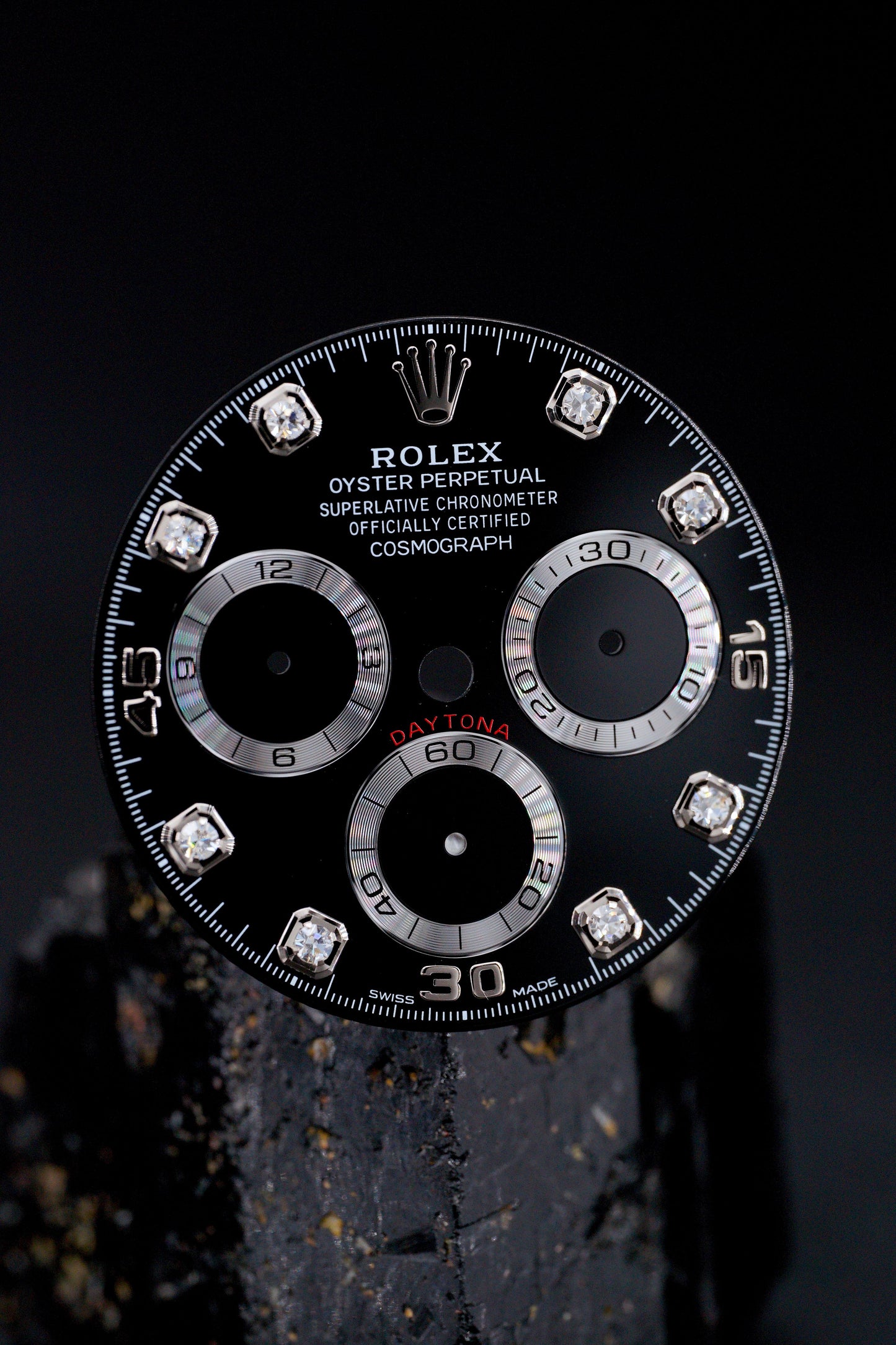 Rolex Schwarzes Diamant Zifferblatt für Cosmograph Daytona 116509