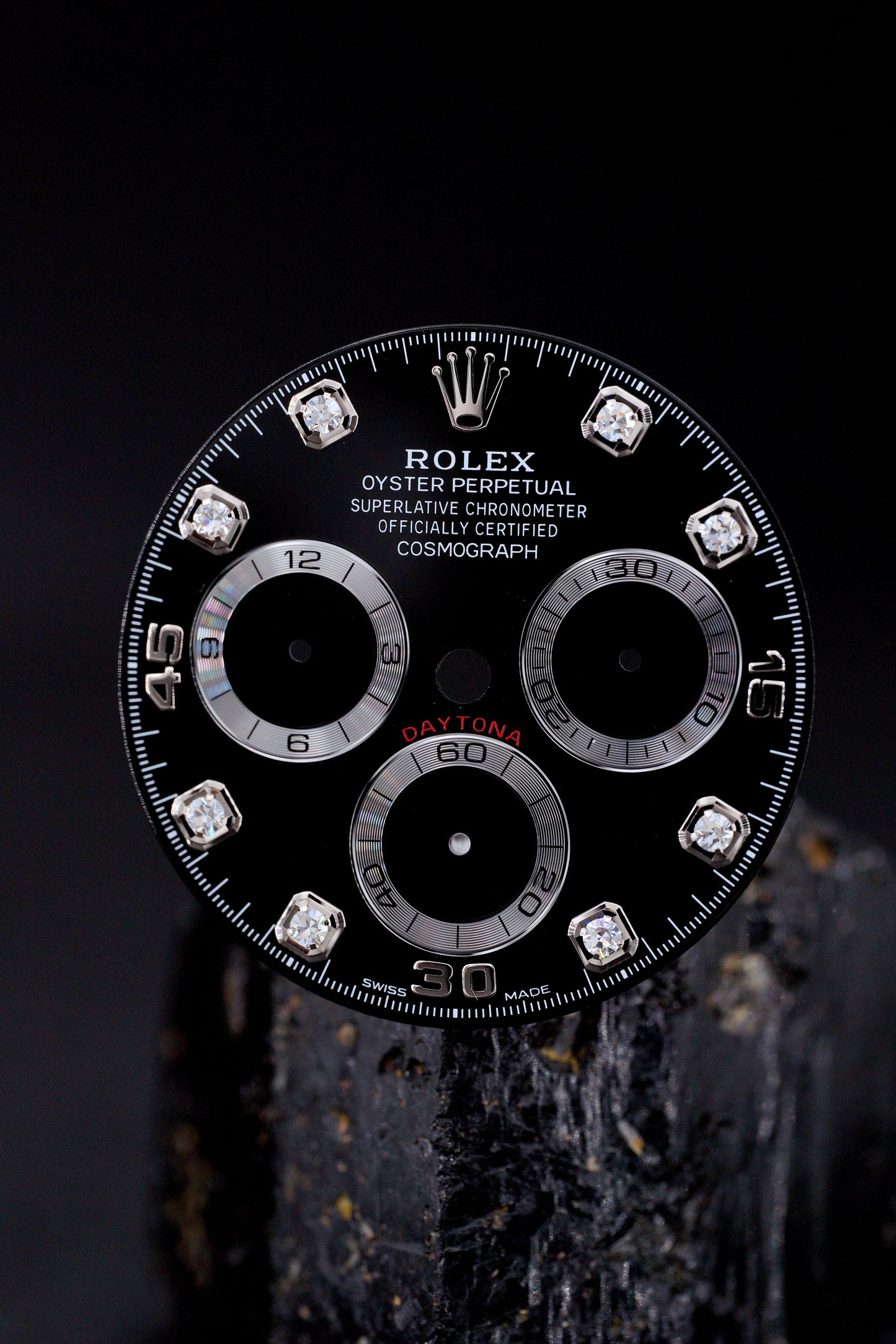 Rolex Schwarzes Diamant Zifferblatt für Cosmograph Daytona 116509