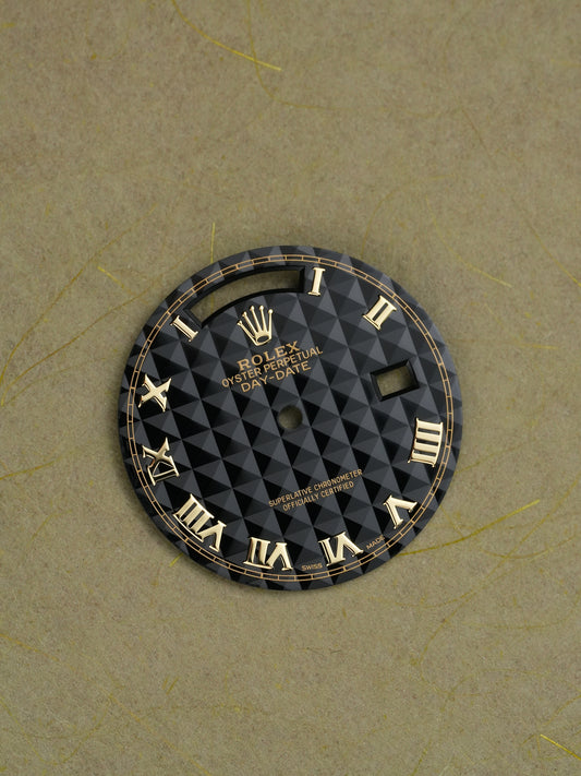 Rolex  „Pyramid“  Zifferblatt schwarz für Day-Date 36 mm 18238 | 18038 | 118238