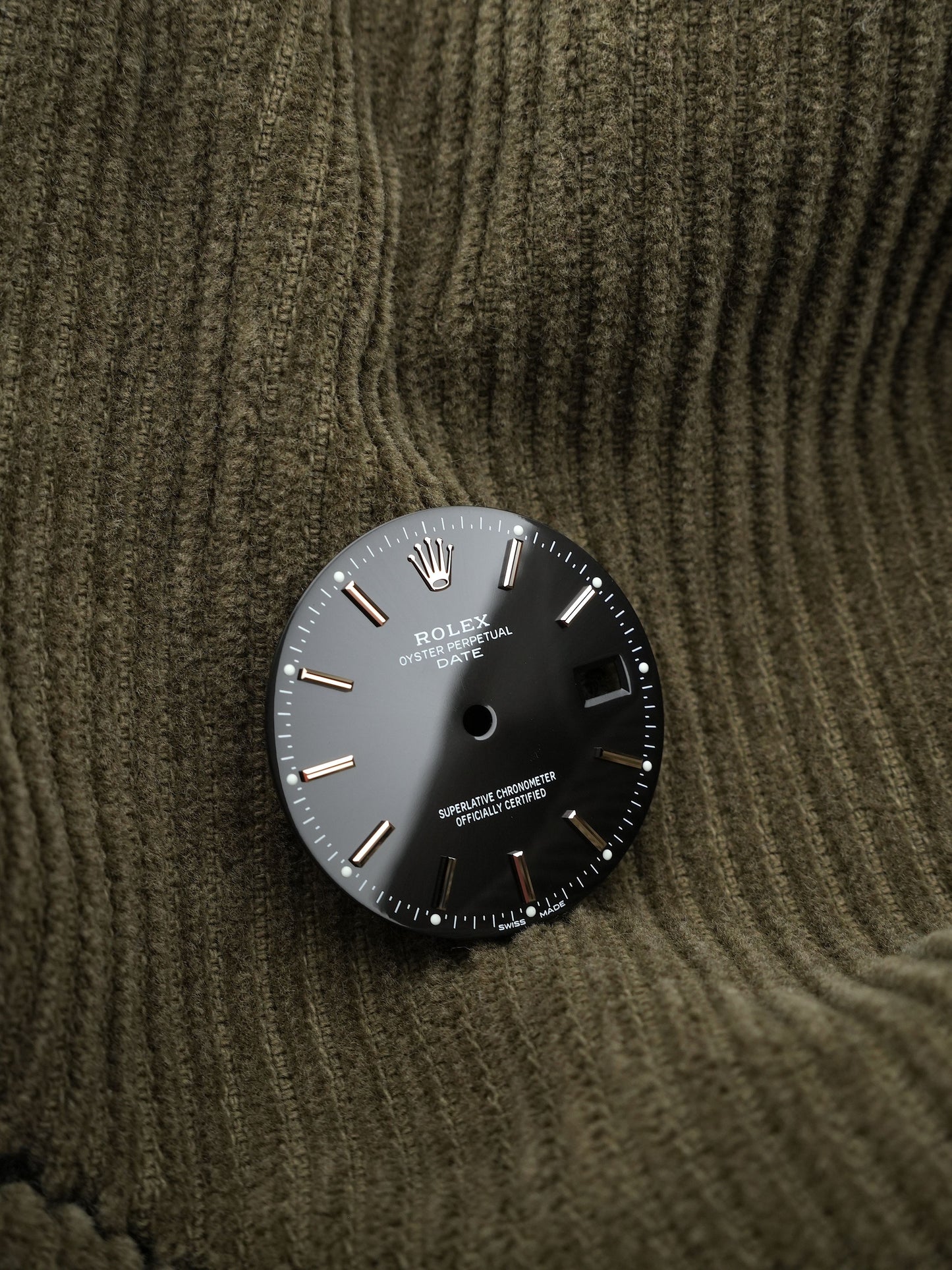 Rolex NOS Zifferblatt Schwarz für Oyster Perpetual Date 15008 Luminova