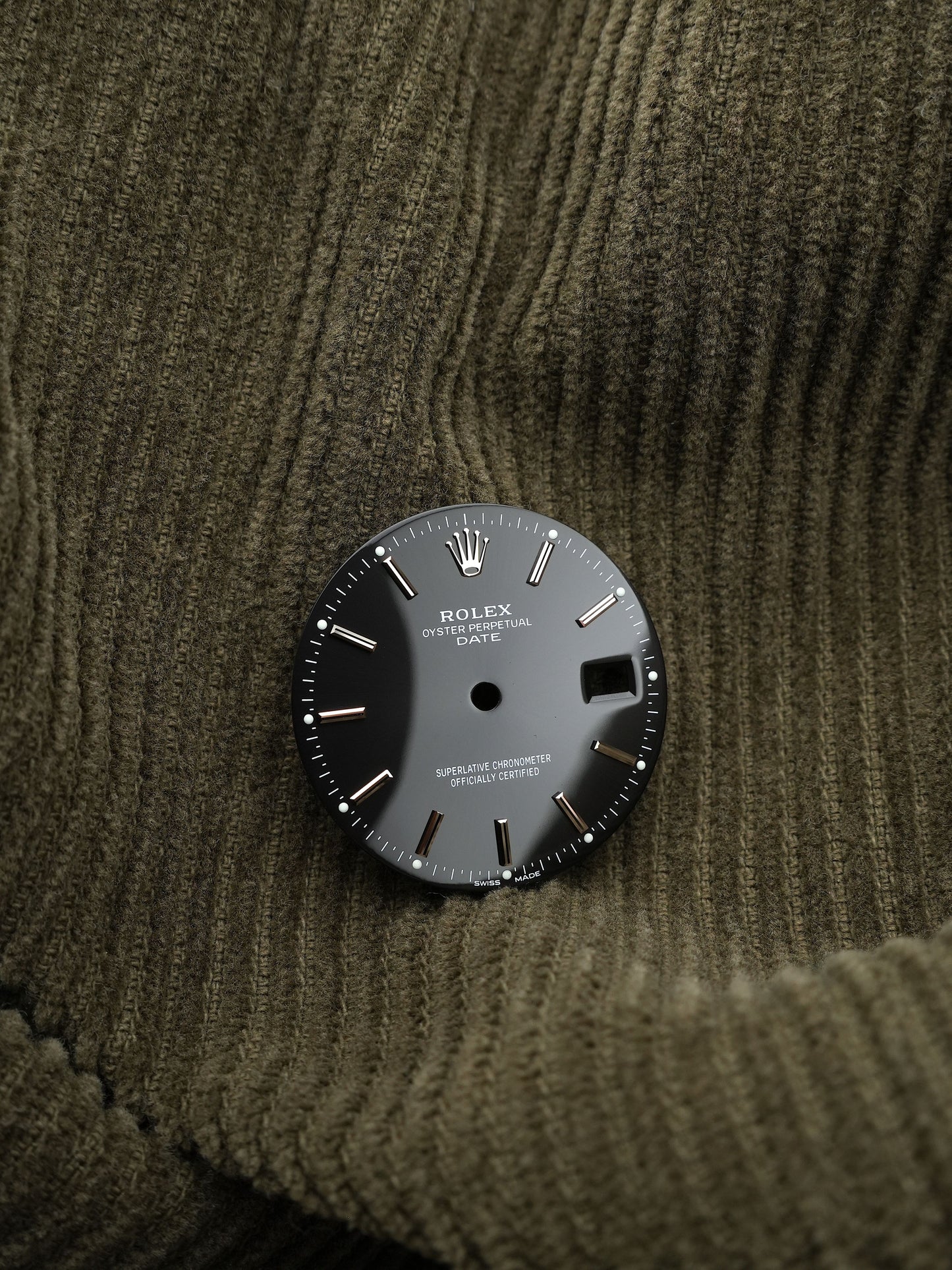 Rolex NOS Zifferblatt Schwarz für Oyster Perpetual Date 15008 Luminova