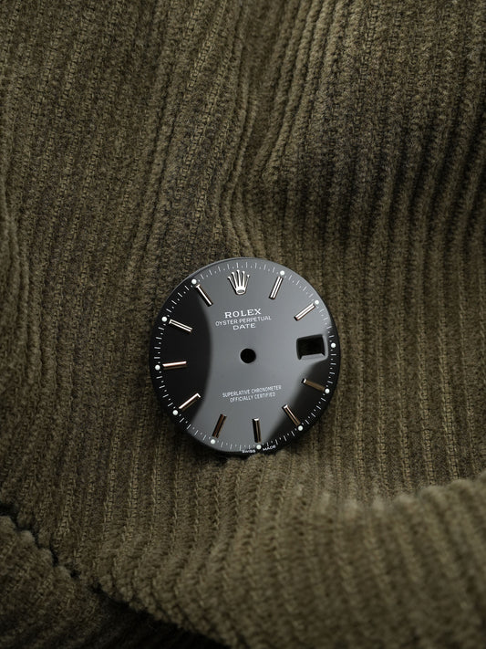 Rolex NOS Zifferblatt Schwarz für Oyster Perpetual Date 15008 Luminova