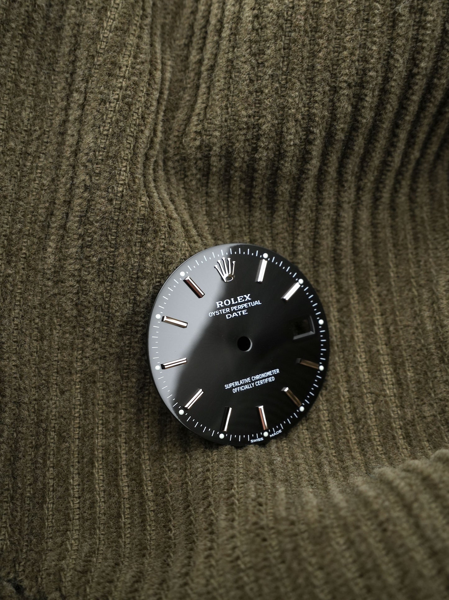 Rolex NOS Zifferblatt Schwarz für Oyster Perpetual Date 15008 Luminova