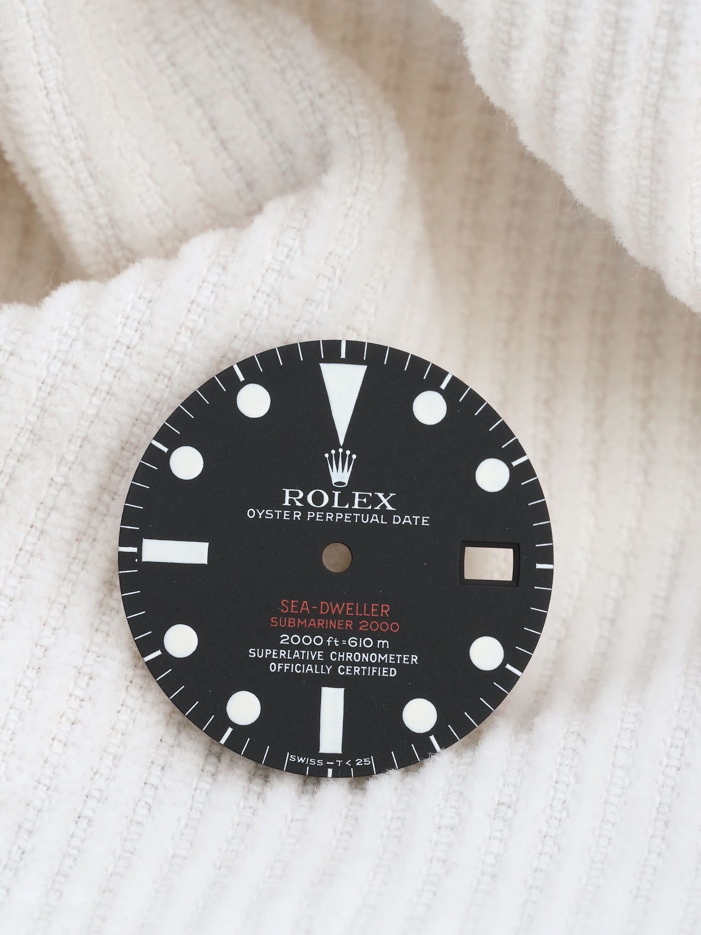 Rolex NOS Double Red MK3 (MKIII) Zifferblatt für Sea-Dweller 1665