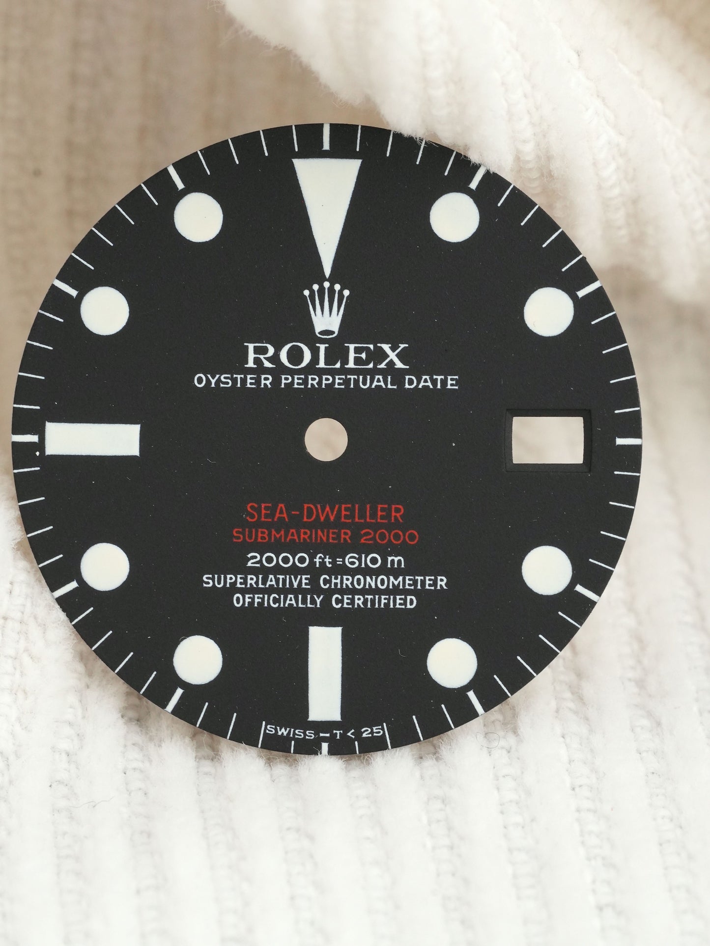 Rolex NOS Double Red MK3 (MKIII) Zifferblatt für Sea-Dweller 1665