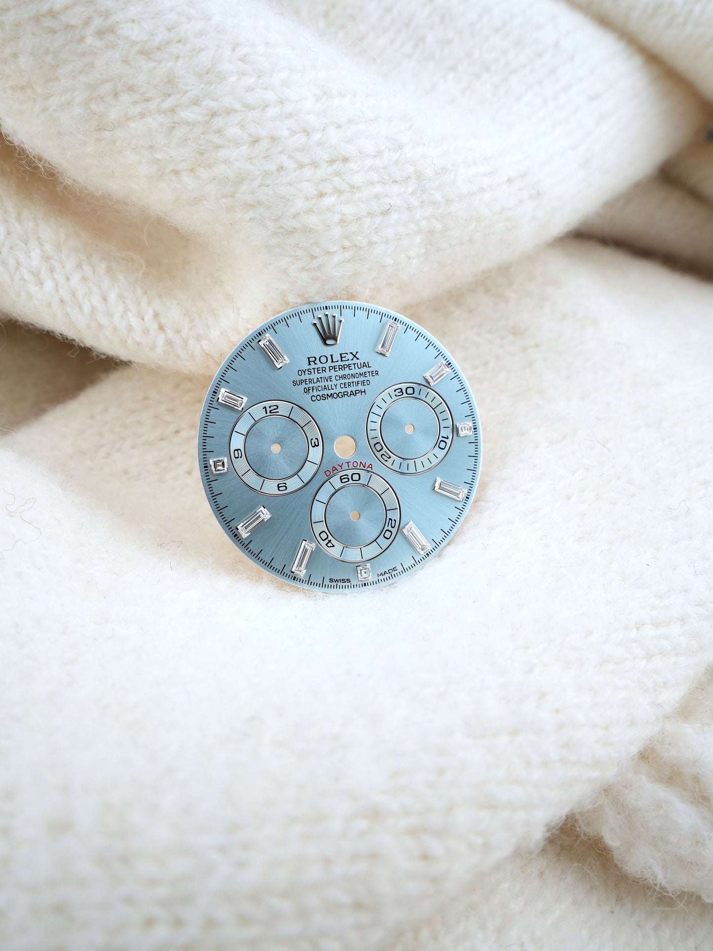 Rolex near NOS Baguette Ice Blue Zifferblatt für Cosmograph Daytona 116506