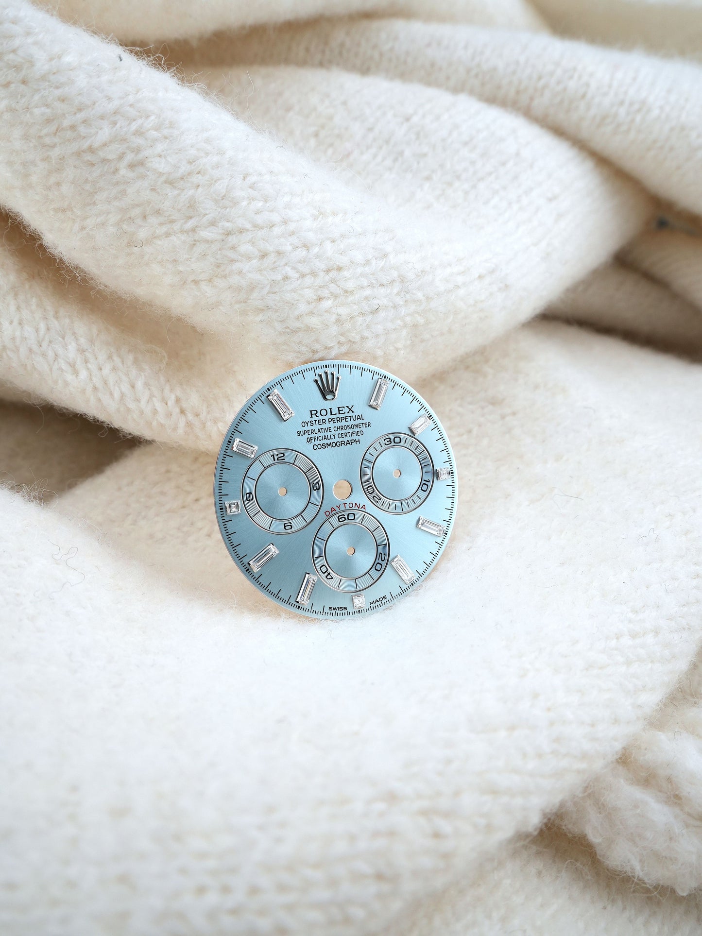 Rolex near NOS Baguette Ice Blue Zifferblatt für Cosmograph Daytona 116506