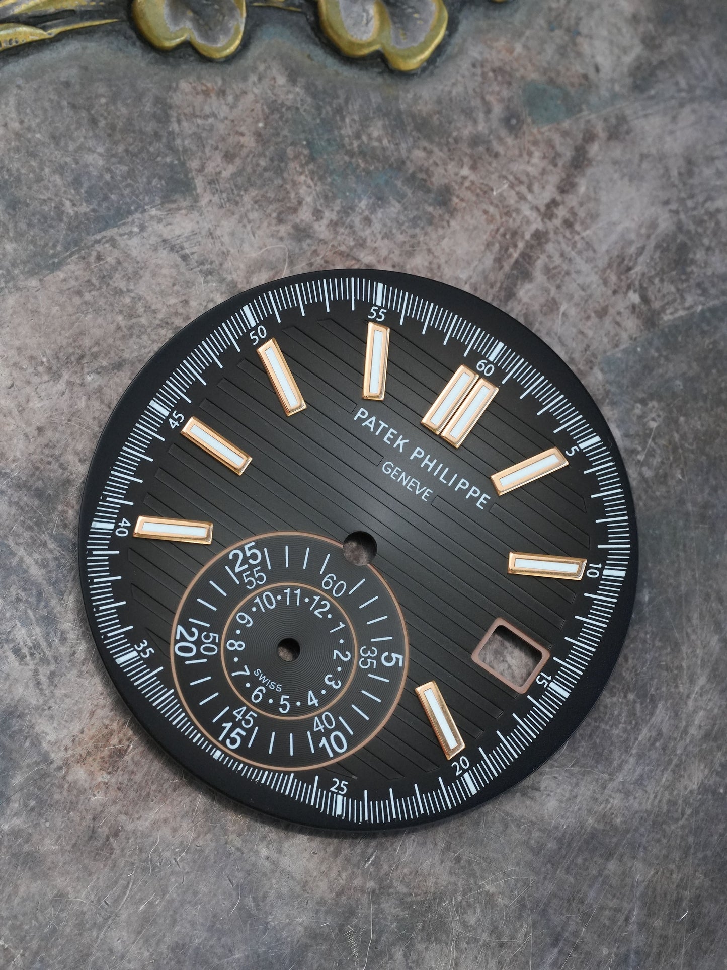 Patek Philippe Zifferblatt schwarz für Nautilus 5980/1R in Rose Gold