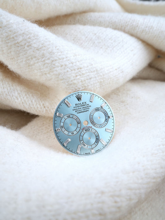 Rolex near NOS Baguette Ice Blue Dial for Cosmograph Daytona 116506