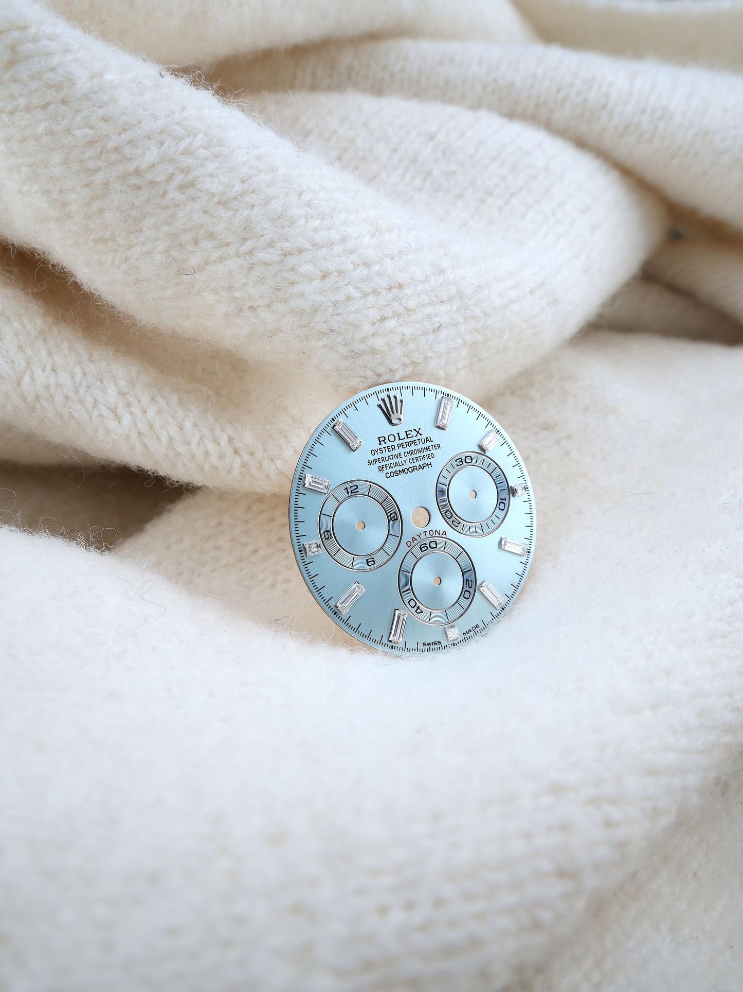 Rolex near NOS Baguette Ice Blue Zifferblatt für Cosmograph Daytona 116506