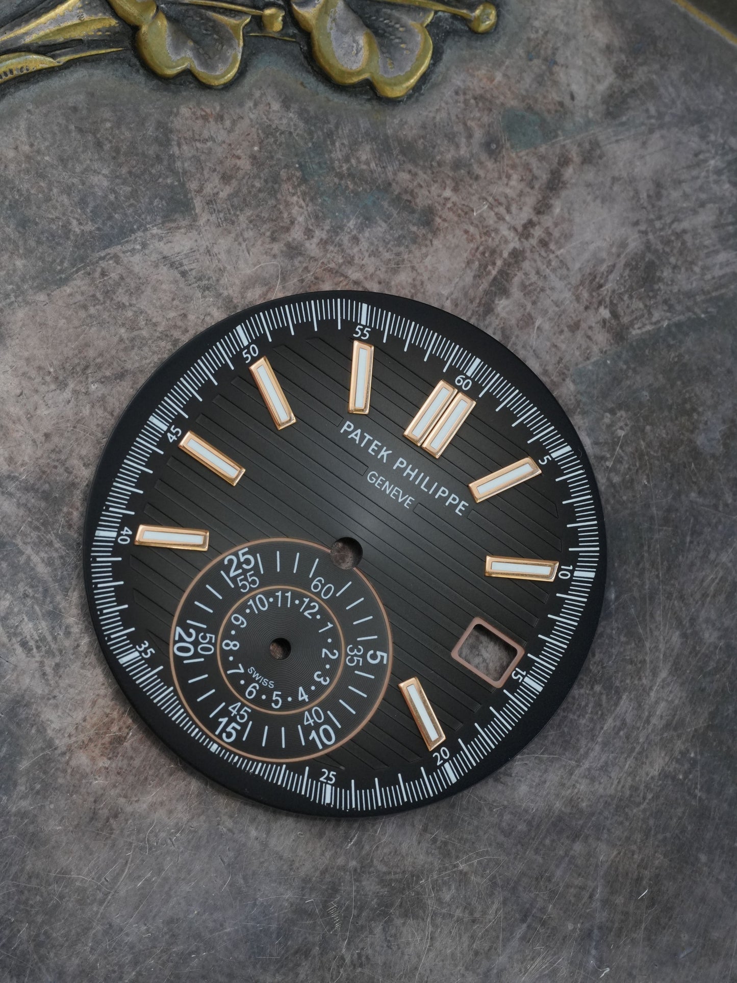 Patek Philippe Zifferblatt schwarz für Nautilus 5980/1R in Rose Gold