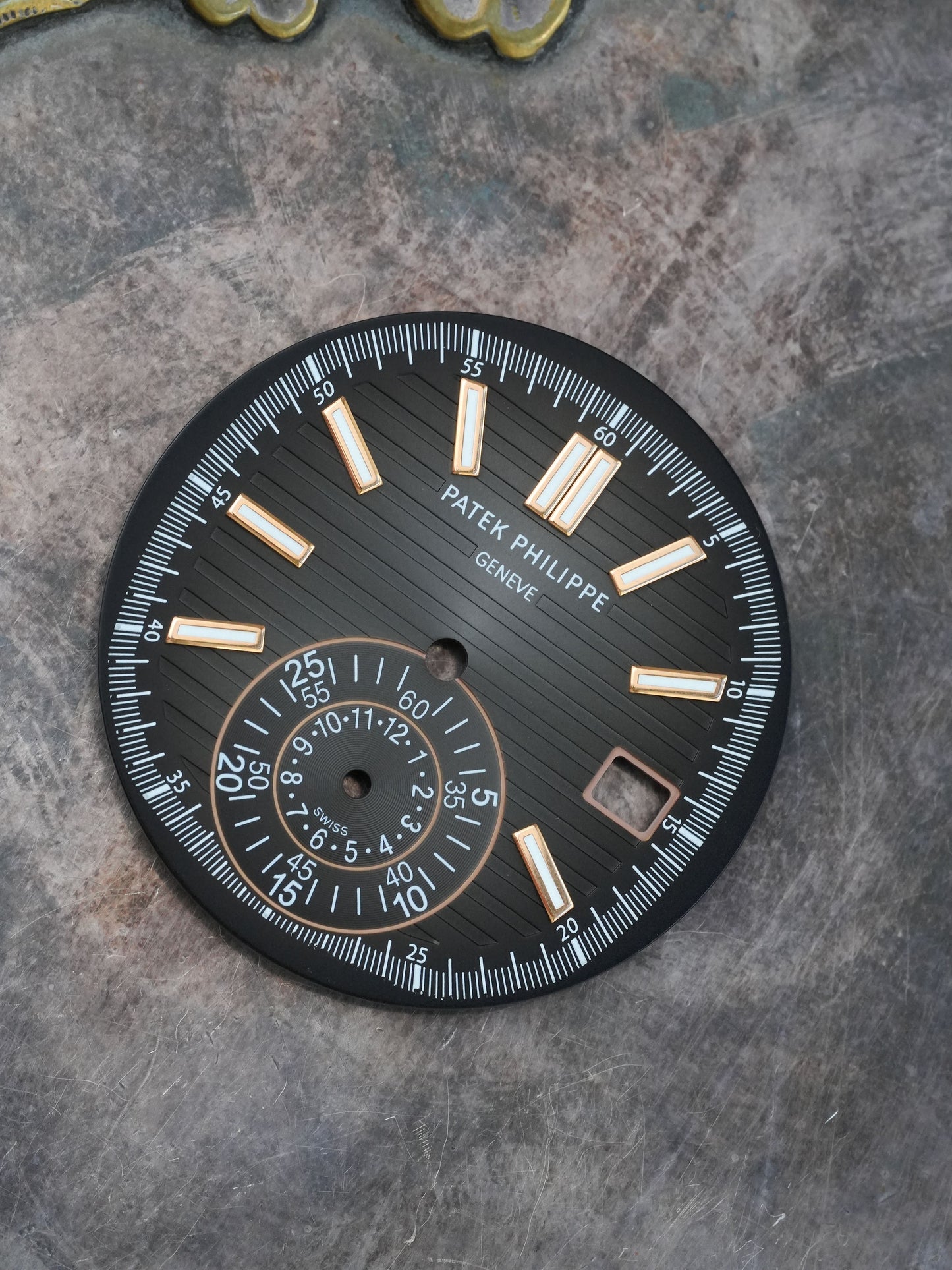 Patek Philippe Zifferblatt schwarz für Nautilus 5980/1R in Rose Gold