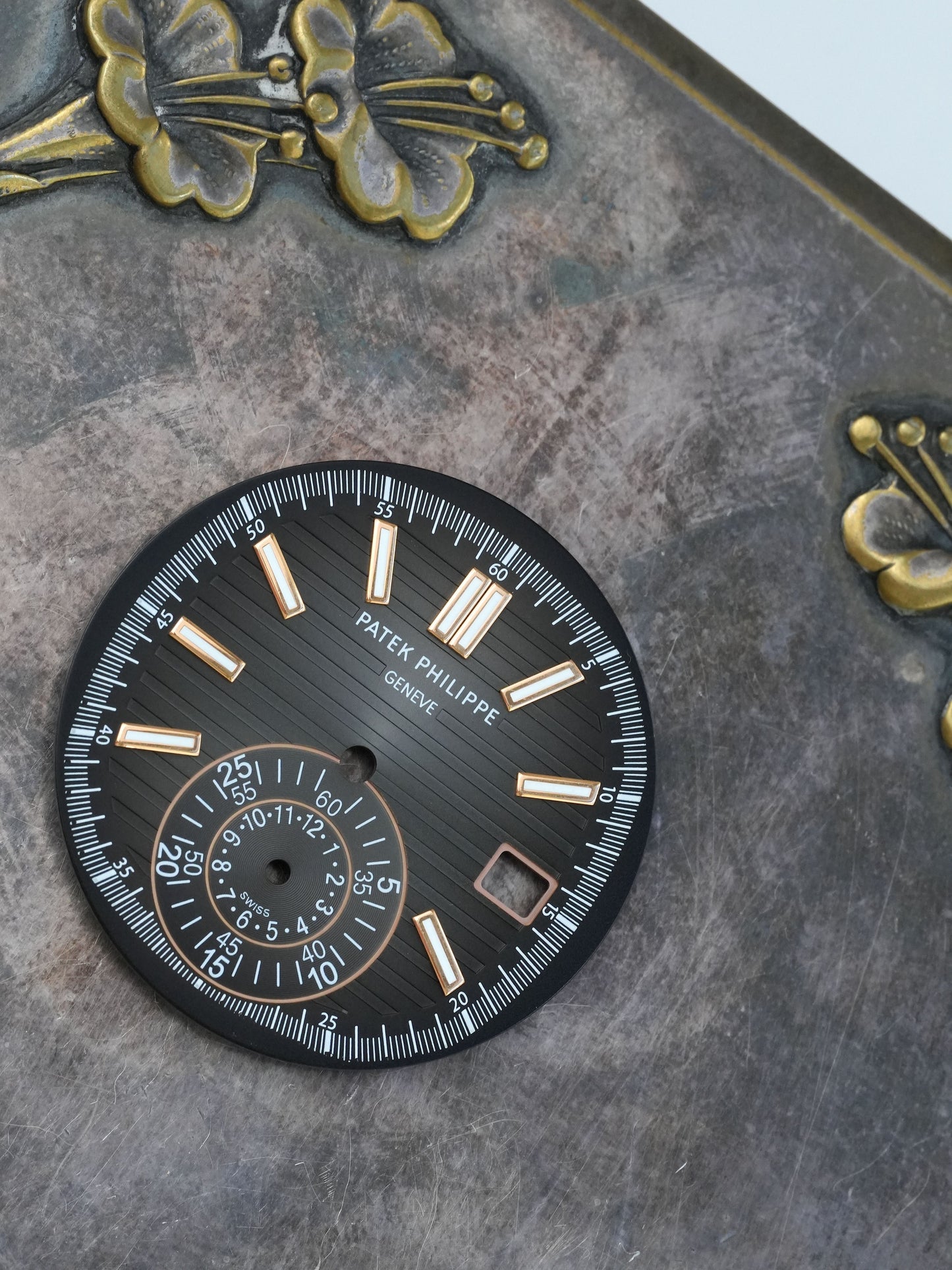 Patek Philippe Zifferblatt schwarz für Nautilus 5980/1R in Rose Gold